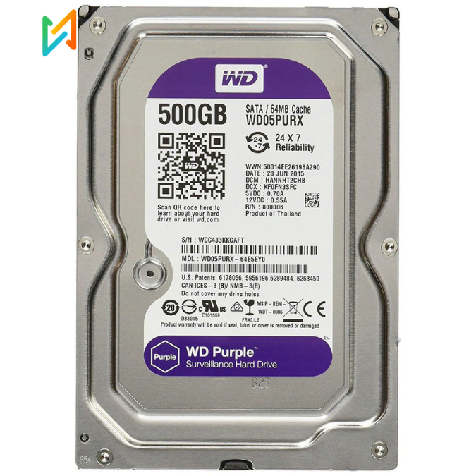Ổ cứng HDD WD PURPLE 500GB WD05PURX 3.5"